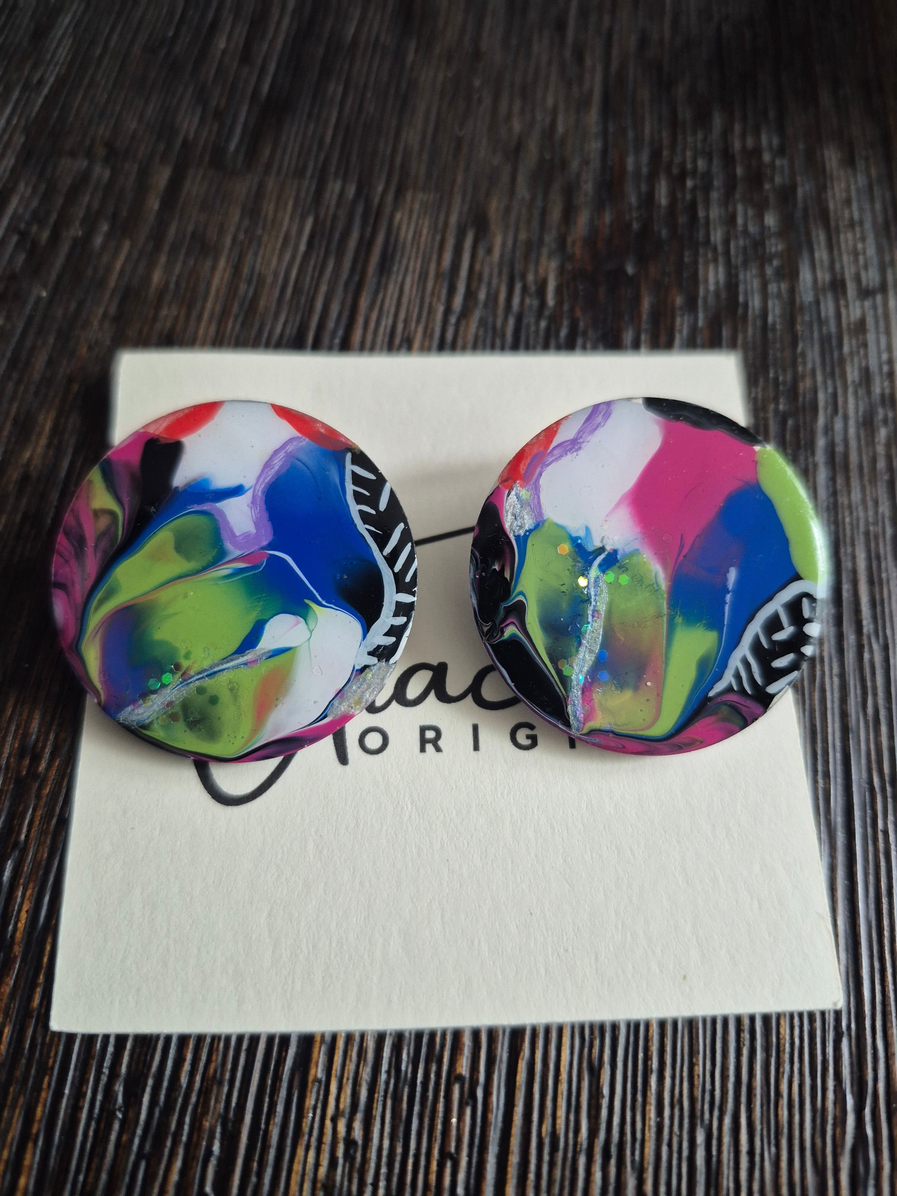 Multicolored Hand Made Acrylic Earrings